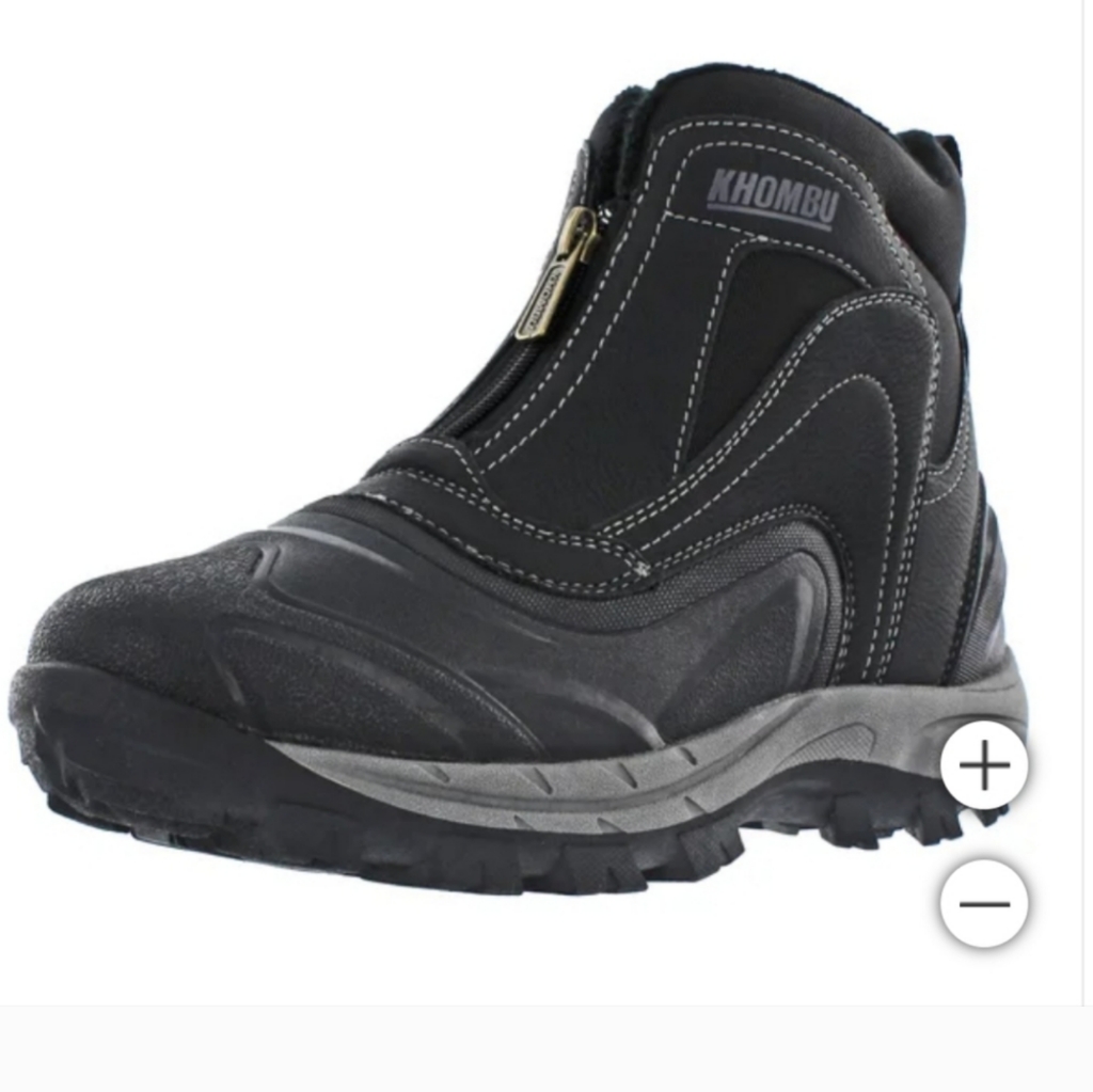 Khombu Men's Mason Run Waterproof Zip-Up Hiker Boots Black New